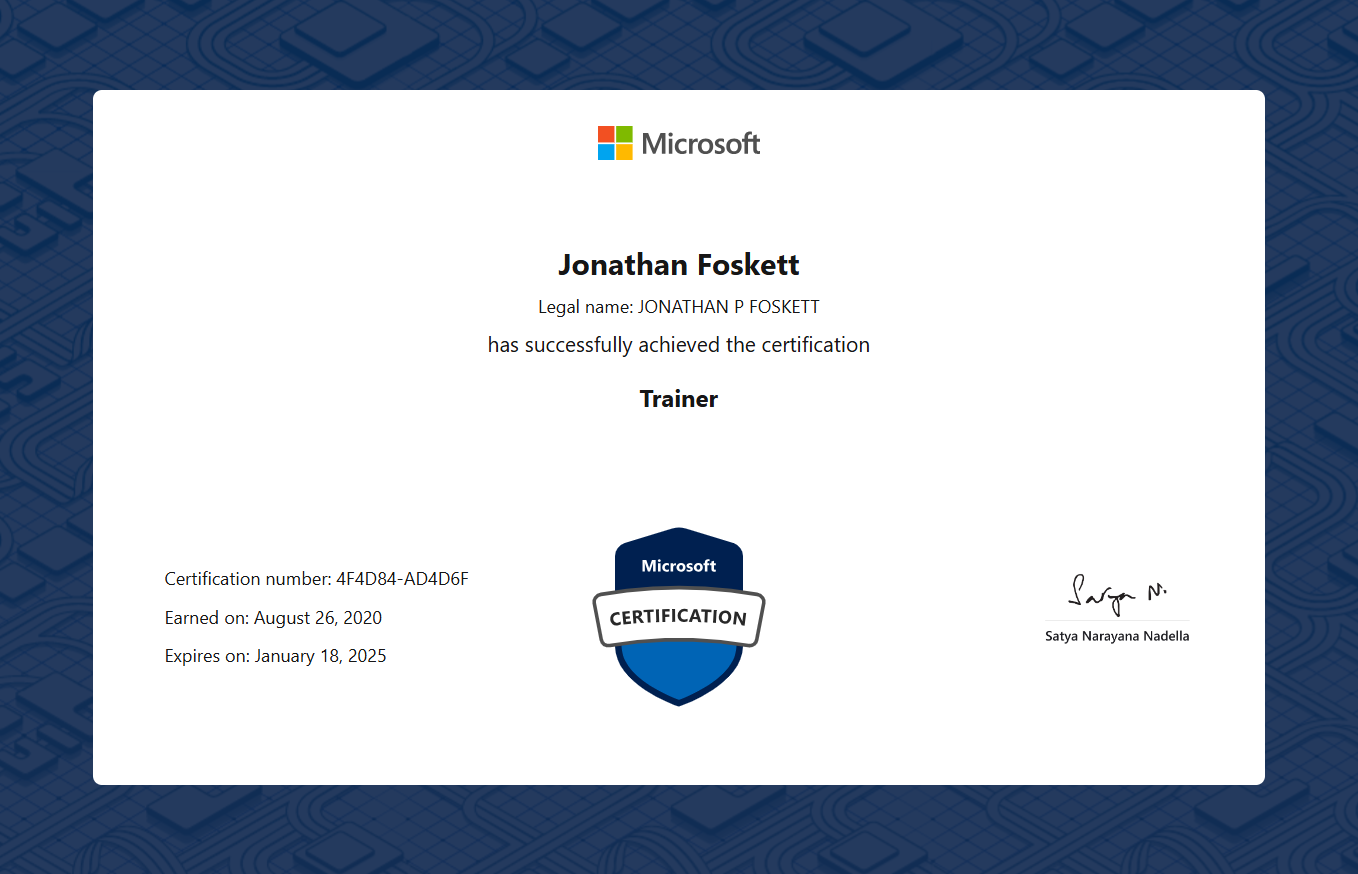 MCT Certificates