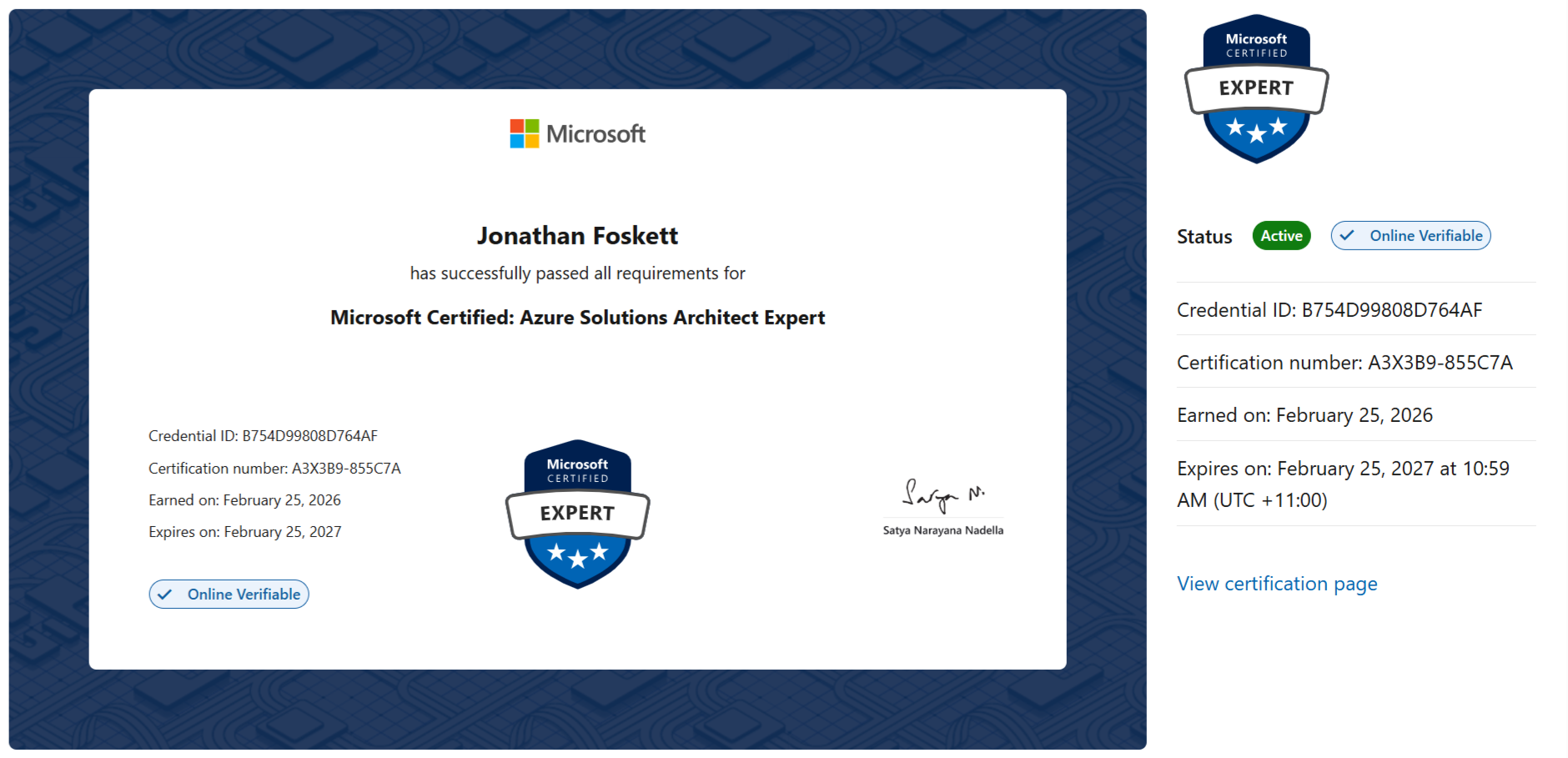 Microsoft Solutions Architect Expert