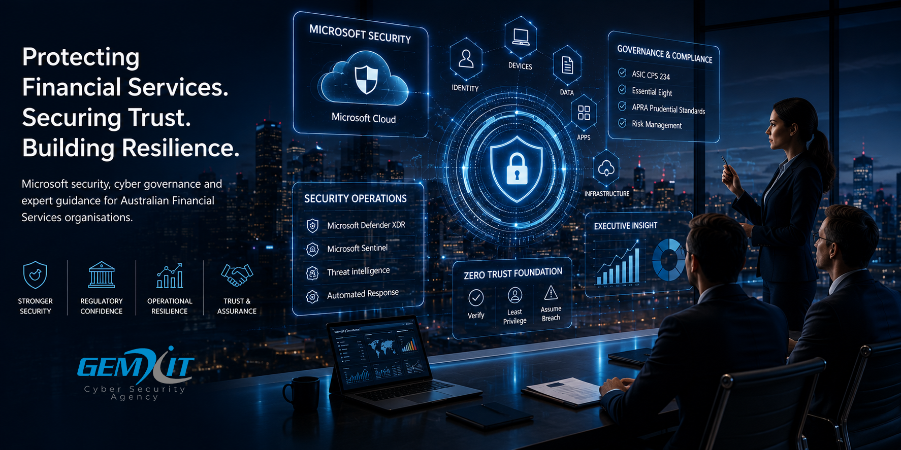 Financial services cyber security and Microsoft cloud protection